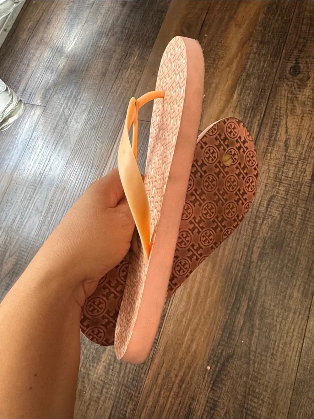 Tory Burch Coral Logo Thong Sandals